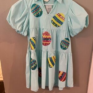 Fantastic Fawn Green Embellished Puff Sleeve Easter Sundress